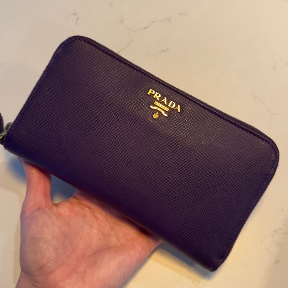 Saffiano Metal Prada Wallet Viola Color - Picture 3 of 7
